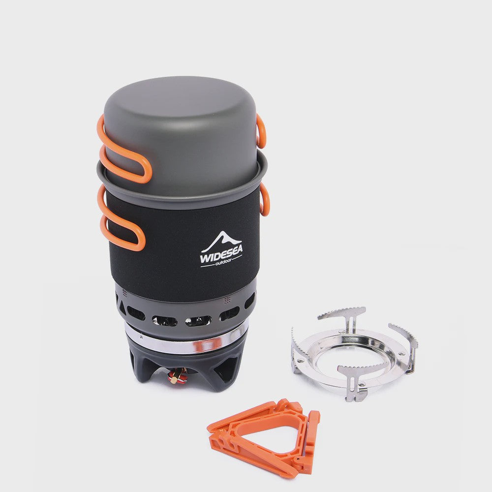 Widesea Complete Kampeer Kookset met Gasbrander en Warmtewisselaar - 1.5L