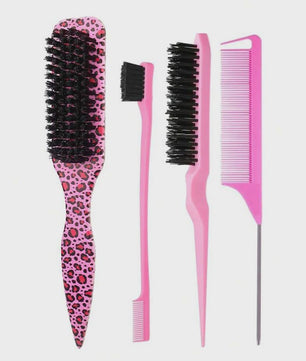 Professionele Haarborstel Set: Voor Sleeke Kapsels, Glad Maken van Baby Hairs & Touperen