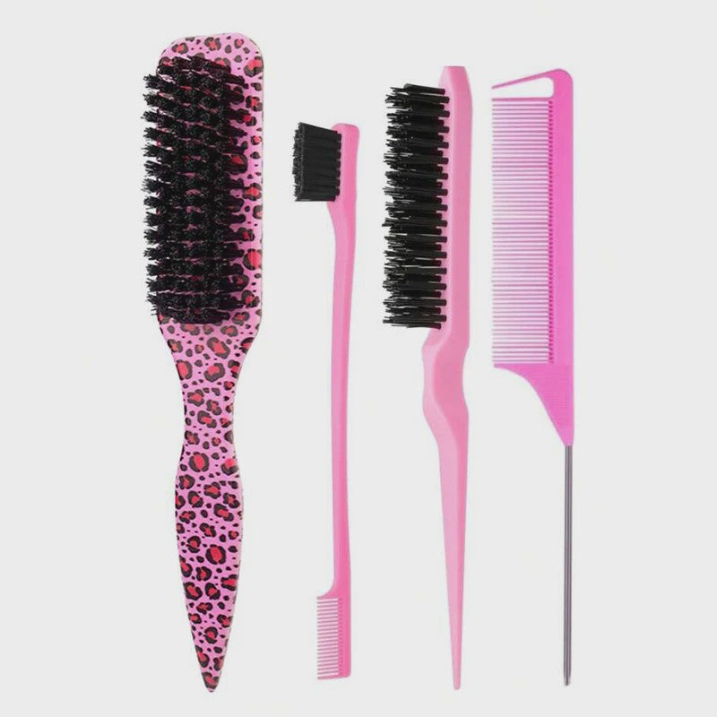 Professionele Haarborstel Set: Voor Sleeke Kapsels, Glad Maken van Baby Hairs & Touperen