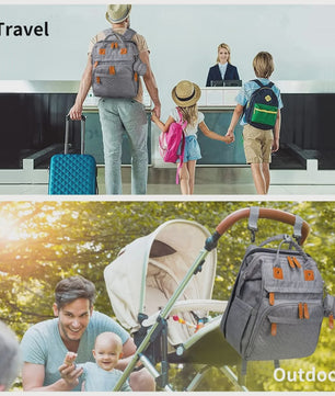 Multifunctionele Baby Luiertas Rugzak met Inklapbaar Babybedje en USB Laadpoort