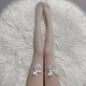 Sweet Over Knee Long Socks Women Girls Lolita Bowknot Thigh High Stockings Punk Lace Mesh Legging Hollow Fishnet Pantyhose