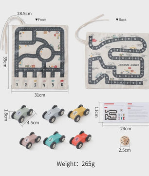 Montessori Verkeersspeelmat met Houten Auto's - Educatief Spel voor Kinderen