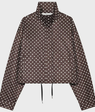 Dames Bomberjack met Polka Dots - Oversized Crop Jacket voor de Demi-Season