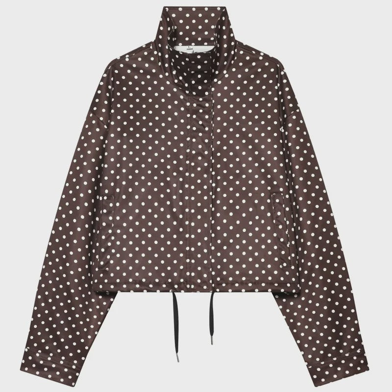 Dames Bomberjack met Polka Dots - Oversized Crop Jacket voor de Demi-Season
