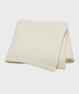 Zachte Katoenen Baby Deken - Gebreid, Ademend & Multifunctioneel - 90x70cm