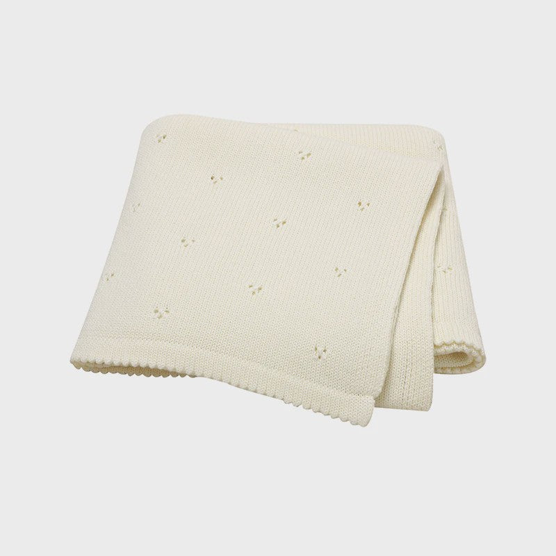 Zachte Katoenen Baby Deken - Gebreid, Ademend & Multifunctioneel - 90x70cm