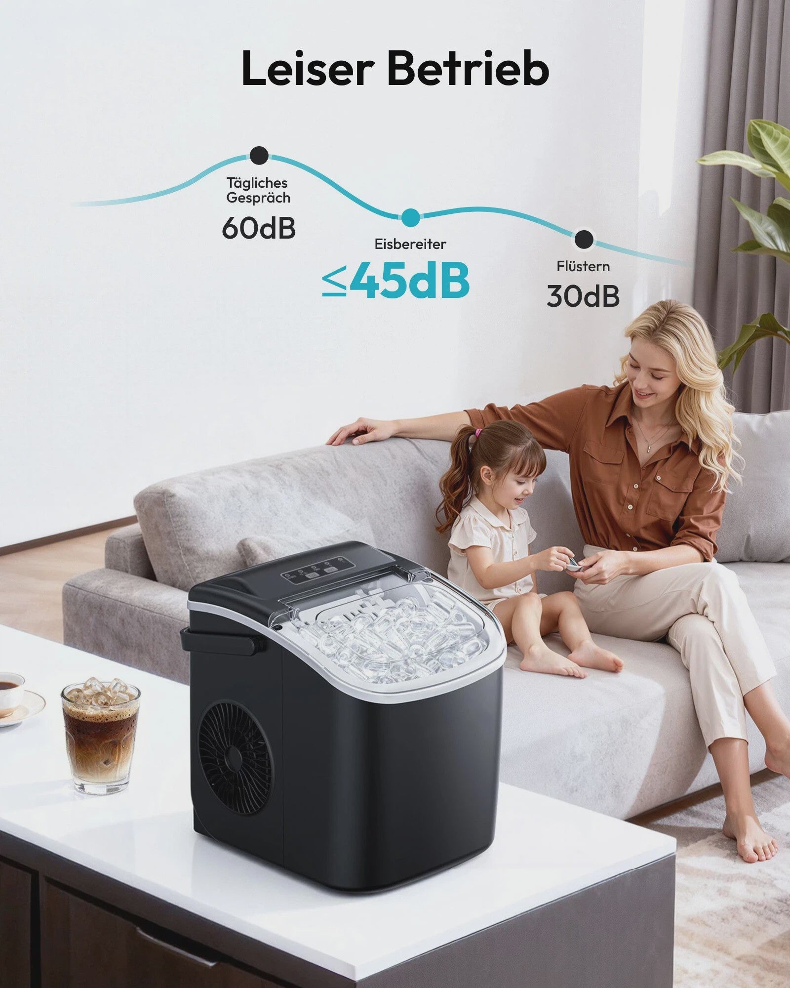 Compacte IJsblokjesmachine: 12kg/24u, Snel ijs in 6 min, Zelfreinigend, Draagbaar, Stil & RVS Look