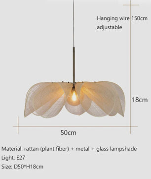 Wabi Sabi Stoffen Plafondlamp - Vintage Hanglamp voor Sfeervolle Verlichting