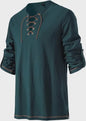 Heren Middeleeuwse Tuniek met Vetersluiting - Renaissance, Viking & Piraat Kostuum Shirt