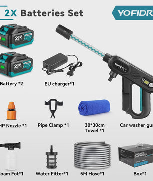 YOFIDRA 220Bar Accu Hogedruk Autowas Spuitpistool - Borstelloze Motor, 3 standen, voor Makita 21V Batterij