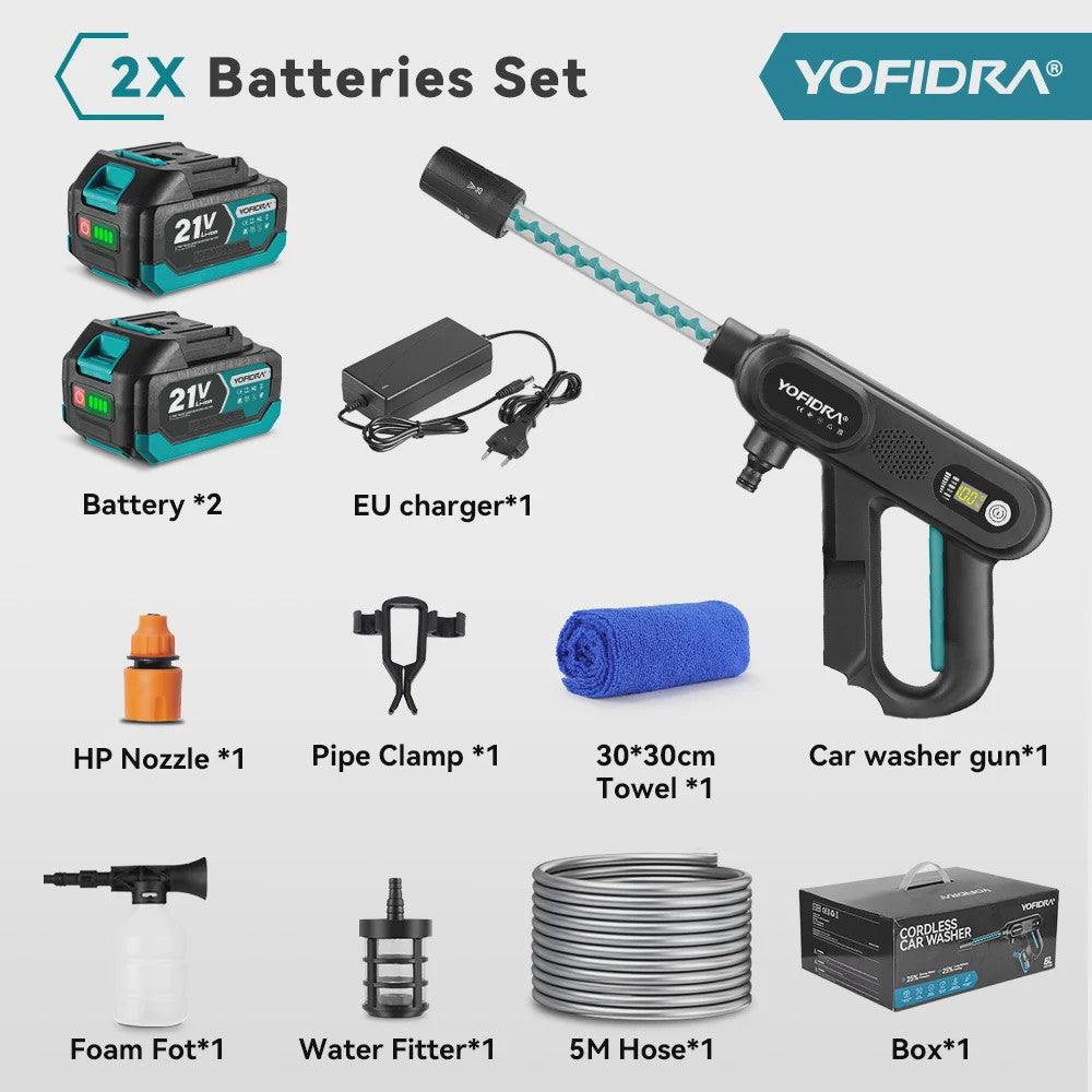 YOFIDRA 220Bar Accu Hogedruk Autowas Spuitpistool - Borstelloze Motor, 3 standen, voor Makita 21V Batterij