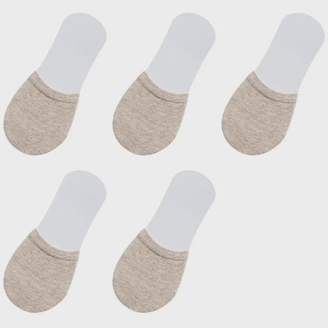 5 Paar Invisible Sokken Dames - Ademend Katoen, Zomer Half Voet Sokjes