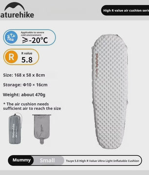 Naturehike R5.8 Opblaasbaar Slaapmatje - Ultralicht & Thermisch Geïsoleerd voor Buitenavonturen
