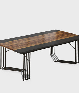 Grote Vergadertafel / Bureau 200cm met Stijlvol Geometrisch Metalen Frame - Ideaal voor Kantoor of Thuis