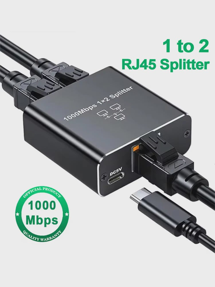 Gigabit RJ45 Splitter 1 naar 2 - 1000M Ethernet Netwerk Kabel Verlenging