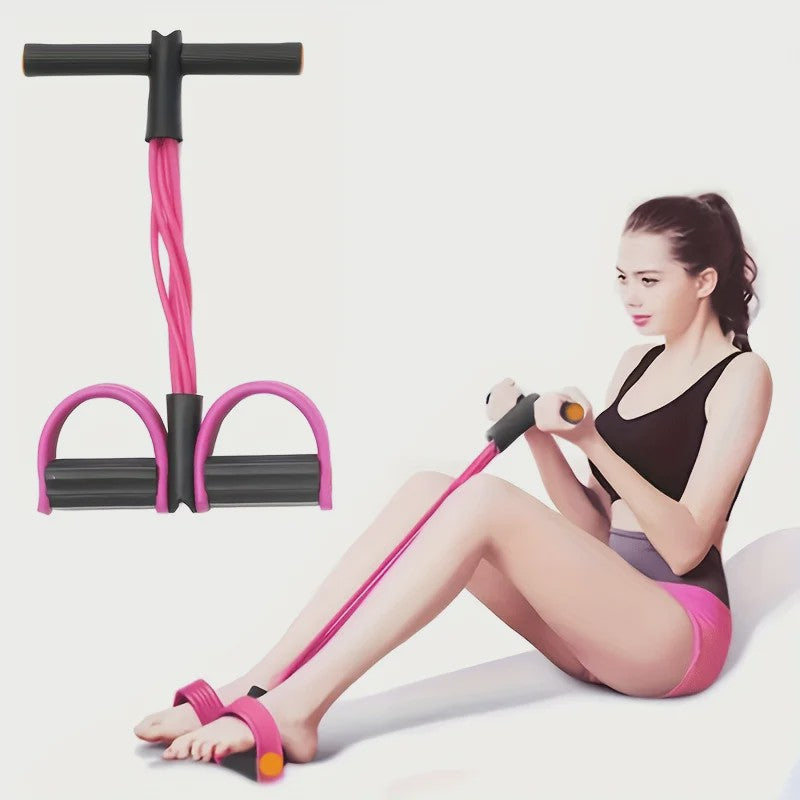 Multifunctionele Weerstandsband met 6 Tubes voor Fitness, Yoga en Buikspieroefeningen