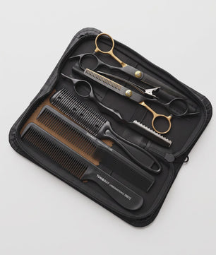 Professionele Haarstyling Set: Kappersscharen, Kammen, Scheermes & Opbergkoffer