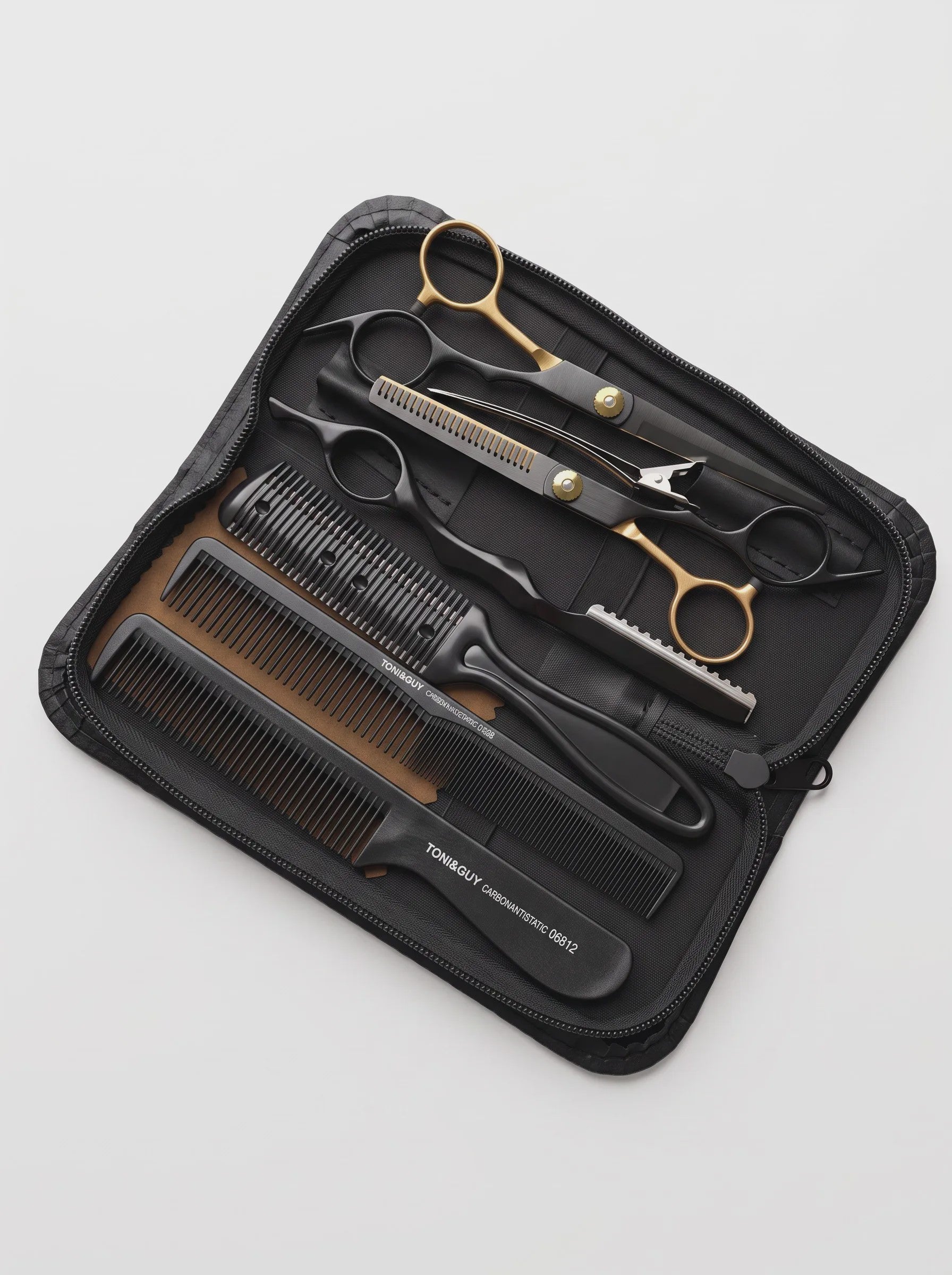 Professionele Haarstyling Set: Kappersscharen, Kammen, Scheermes & Opbergkoffer