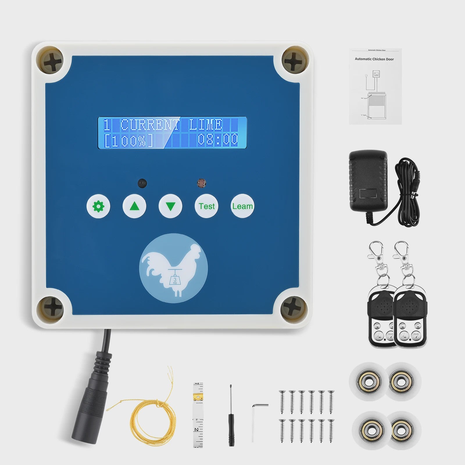 Automatische Kippenhok Deur Oplegger met Afstandsbediening, Sensor & Timer - 3 Voedingsopties