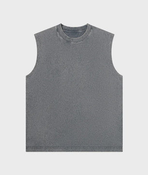 Herenshirt Mouwloos 230g Katoen - Retro Washed & Distressed Look