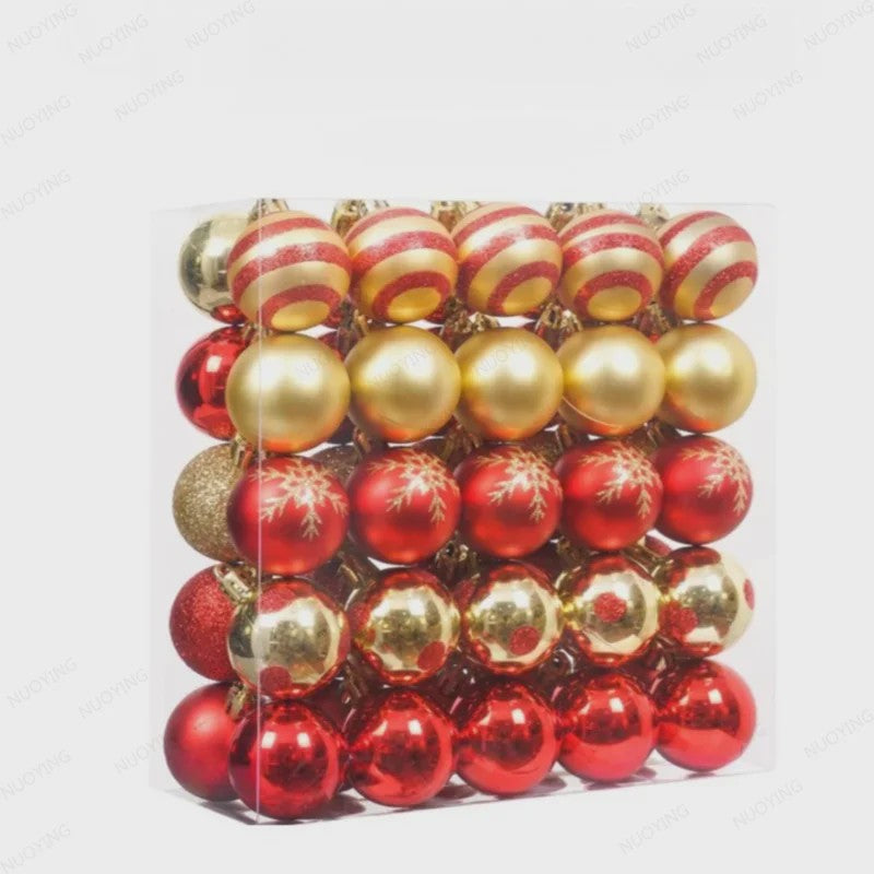 50x Kerstballen Set 4cm - Kleurrijke Kerstboom Decoratie voor Feestdagen & Huis
