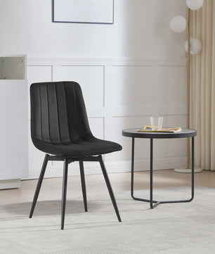 Set van 4 Fluwelen Eetkamerstoelen - 360° Draaibaar & Ergonomisch Ontwerp