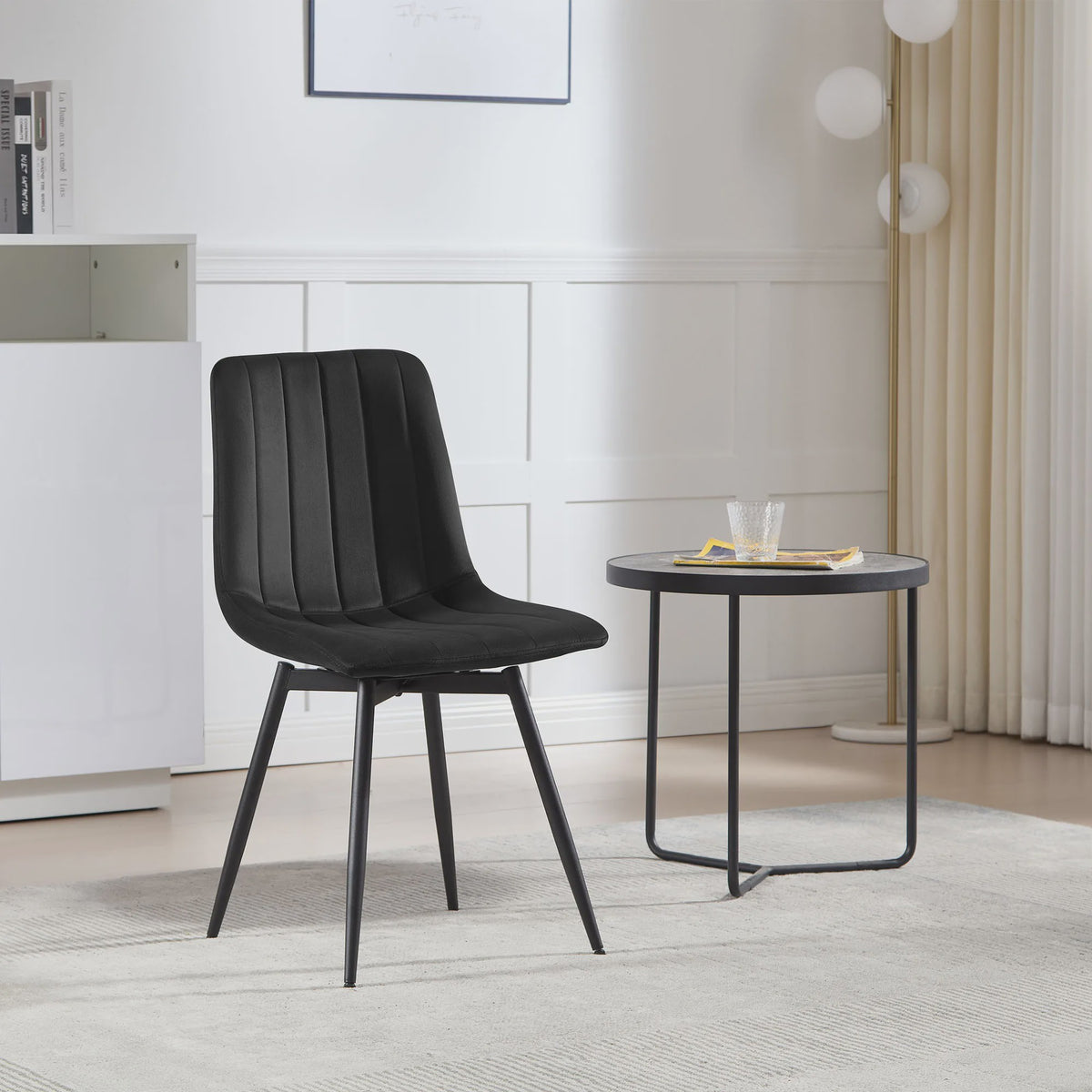 Set van 4 Fluwelen Eetkamerstoelen - 360° Draaibaar & Ergonomisch Ontwerp