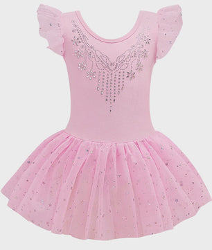 Meisjes Balletpakje met Glitter Tutu Rok & Strass Versiering - Dans & Gymnastiek