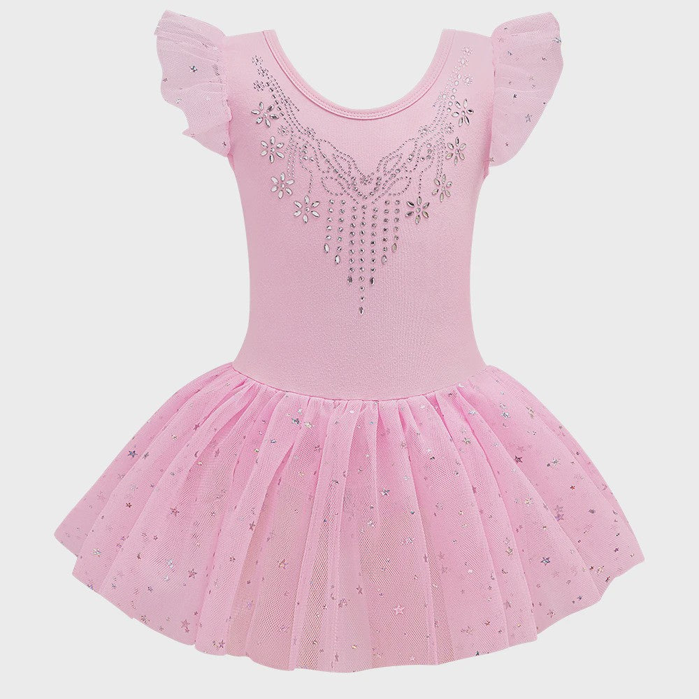 Meisjes Balletpakje met Glitter Tutu Rok & Strass Versiering - Dans & Gymnastiek