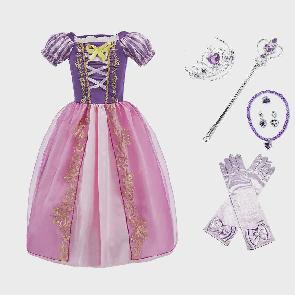 Prinsessenjurk Rapunzel voor Meisjes - Droomjurk voor Feestjes en Carnaval