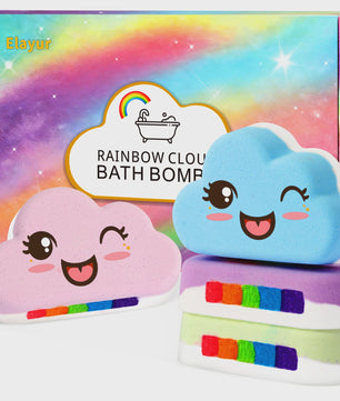 Regenboog Badbommen Set voor Kinderen - Handgemaakt, 4 Stuks, Cadeau voor Meisjes en Jongens