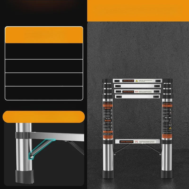 Telescopische Ladder RVS - 1.9m/2.7m/3.5m - Veilig & Multifunctioneel