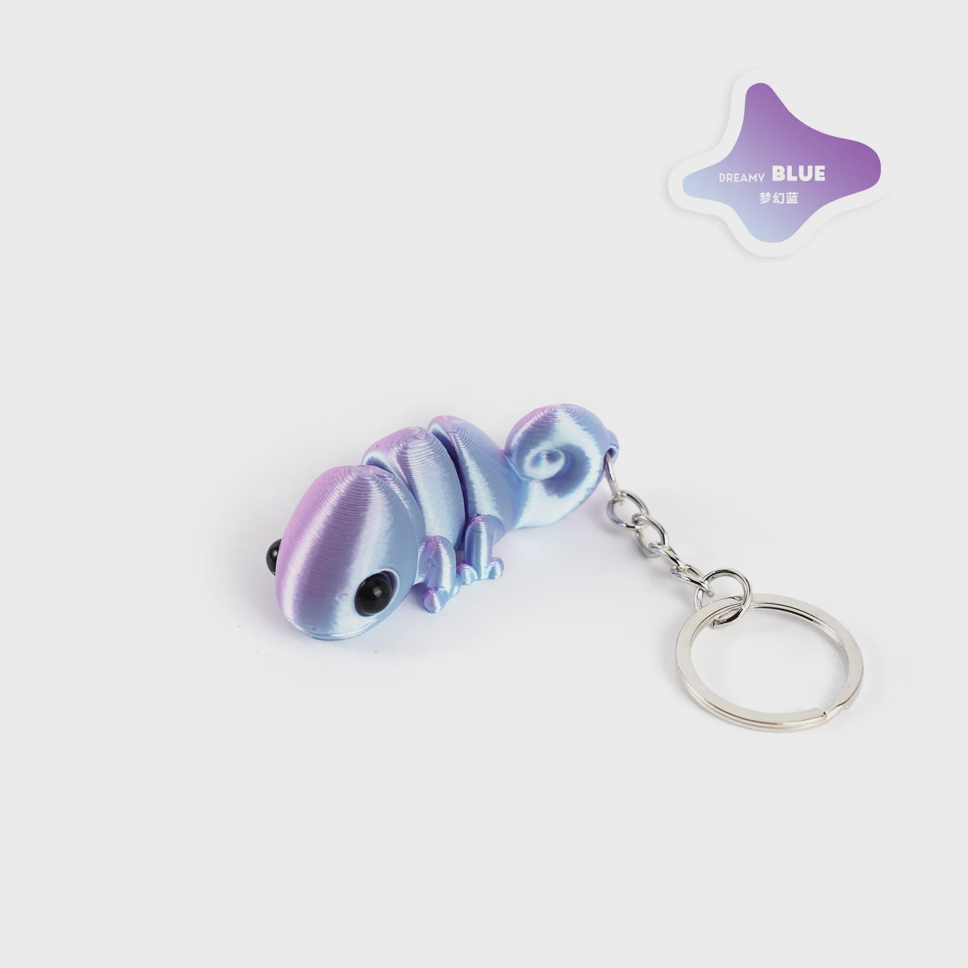 Bewegelijke 3D Geprinte Kameleon Sleutelhanger - Leuk Accessoire & Cadeau