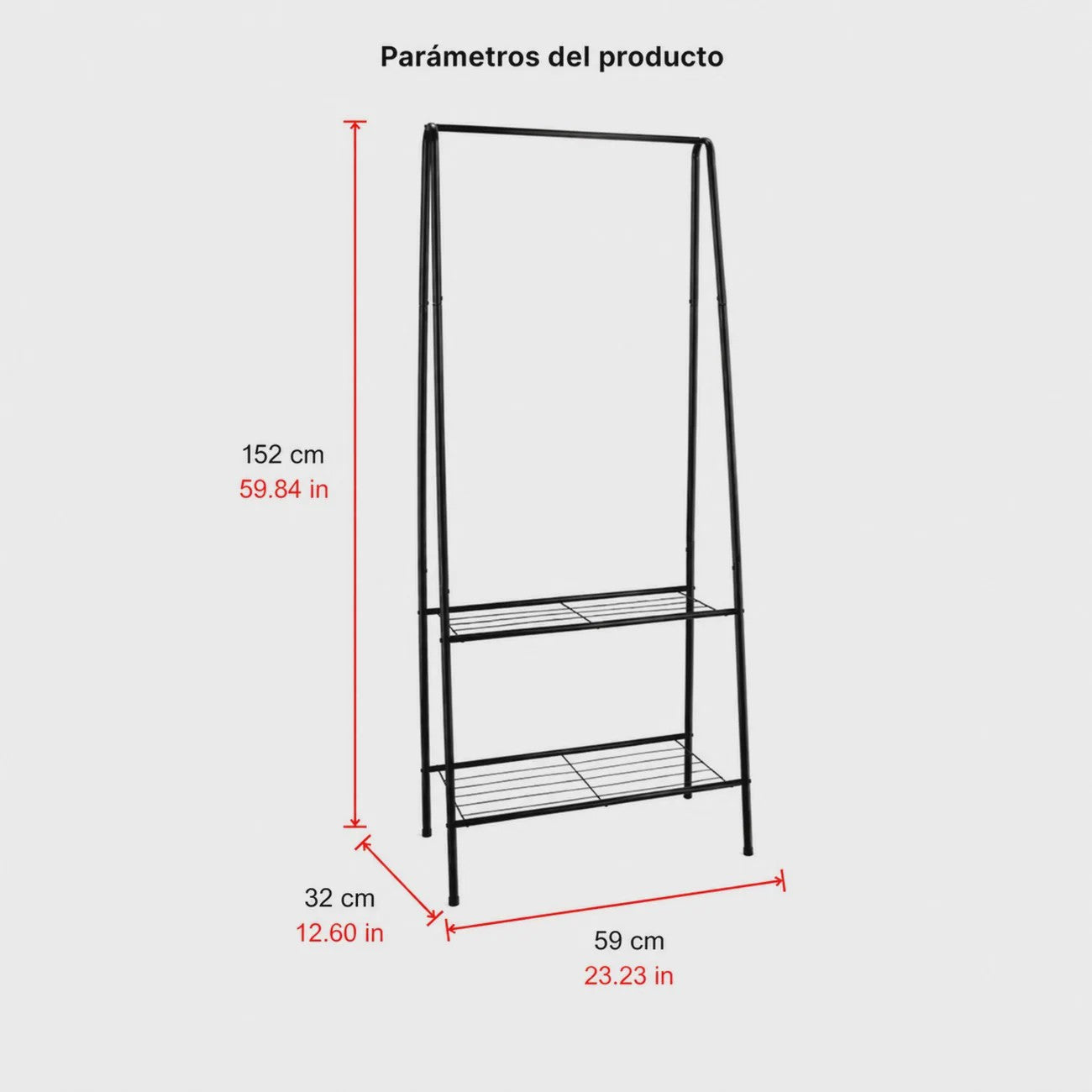 Multifunctioneel Kledingrek met Dubbele Schoenenplank - Zwart Metaal
