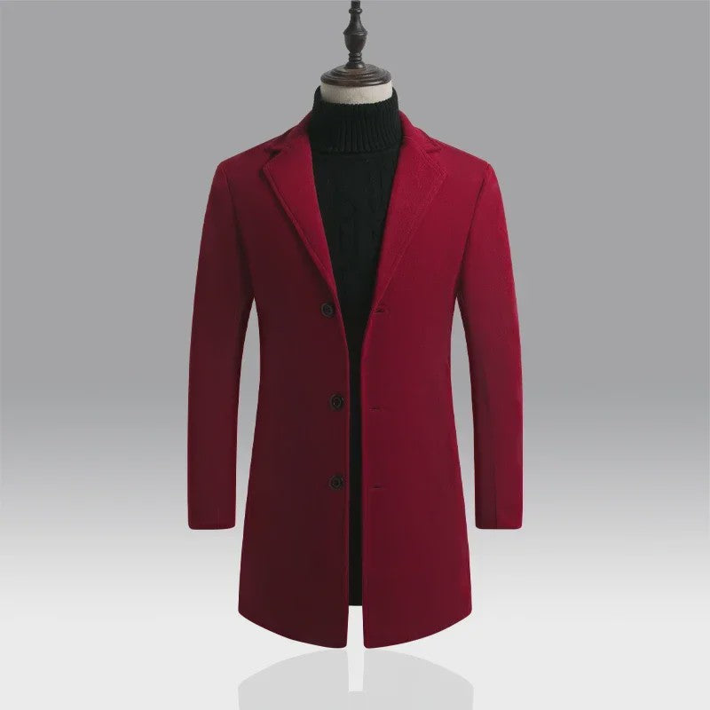 Herentrenchcoat Wolmix - Stijlvolle Lange Winterjas voor Heren