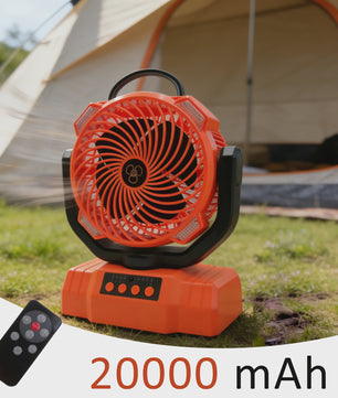 Oplaadbare Camping Ventilator met LED Licht & Afstandsbediening - 100 Uur Runtime