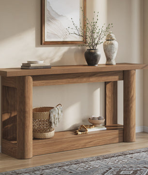 Tribesigns 160cm Farmhouse Console Tafel - Smal, Lang Dressoir voor Achter de Bank met 2 Lagen Opslag