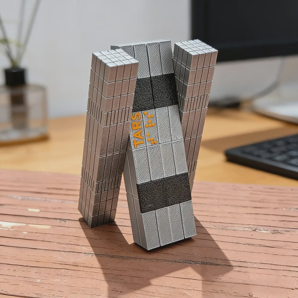 3D Geprinte Tars Robot Model - Metaalafwerking - Sci-Fi Bureau Decoratie
