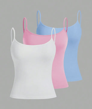 Set van 3 Basic Camisoles met Verstelbare Bandjes - Zomer Essential