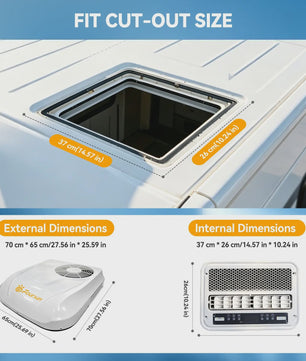 Foursun Dakairco 12V/24V DC - 1800-2200W Inverter Airconditioner voor Camper, Caravan, Vrachtwagen