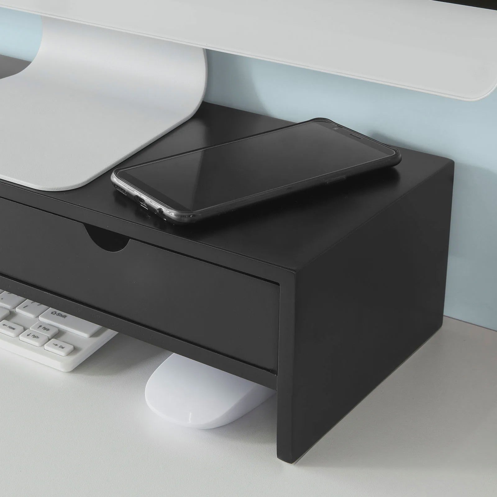 Monitorstandaard met 2 Lades - Bureau Organizer - Verhoogt uw Scherm - 47x11x18cm