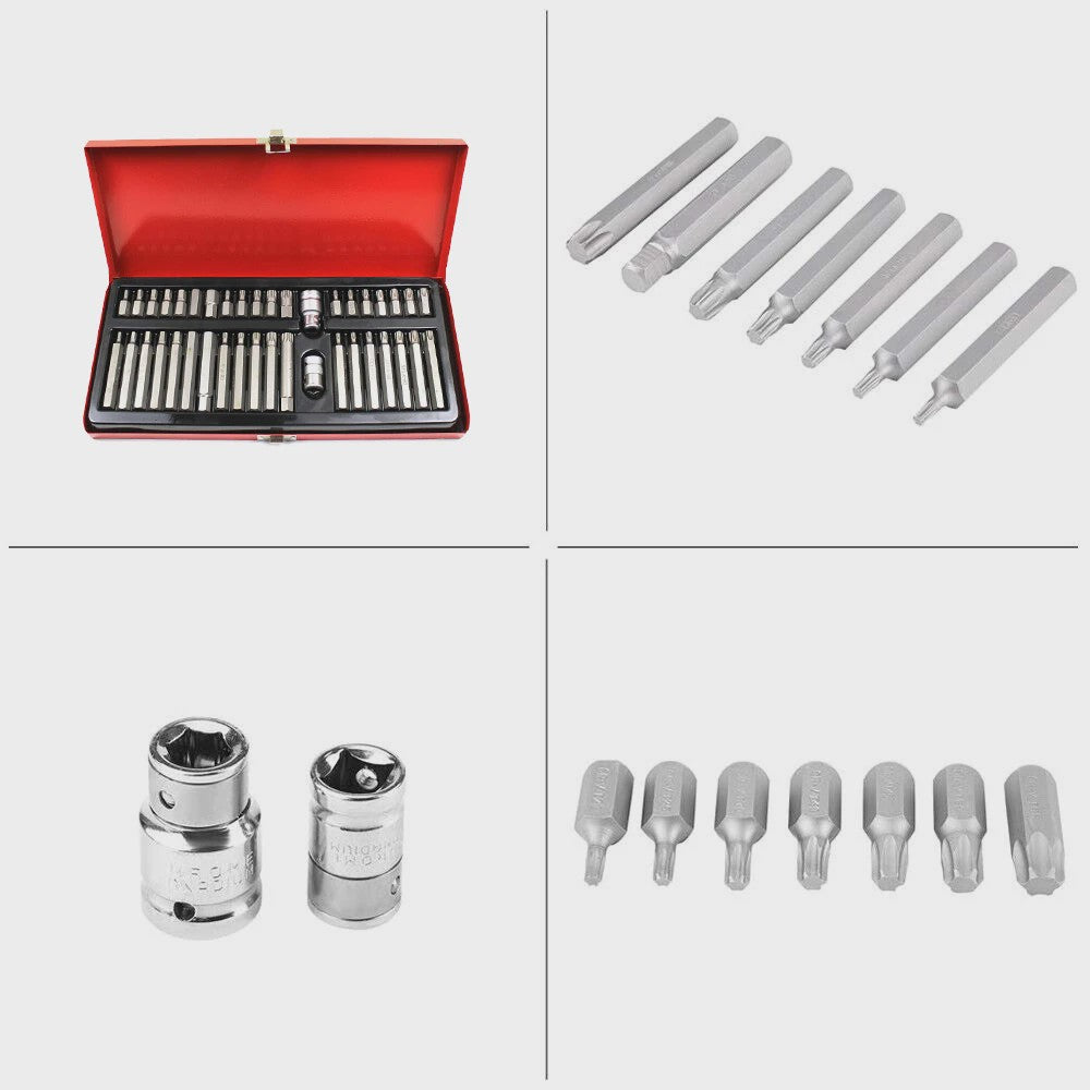 40-delige Torx Hex Spline Bit Socket Set met Werkhandschoenen en Opbergkoffer