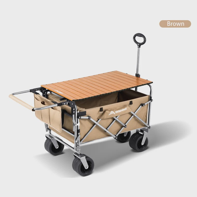 Klapbare Campingwagen met Tafelblad - Grote Capaciteit & All-Terrain Wielen