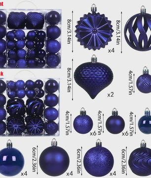 48x Kerstballen Set 4/6/8cm - Diverse Vormen & Afwerkingen - Decoratie Hangertjes
