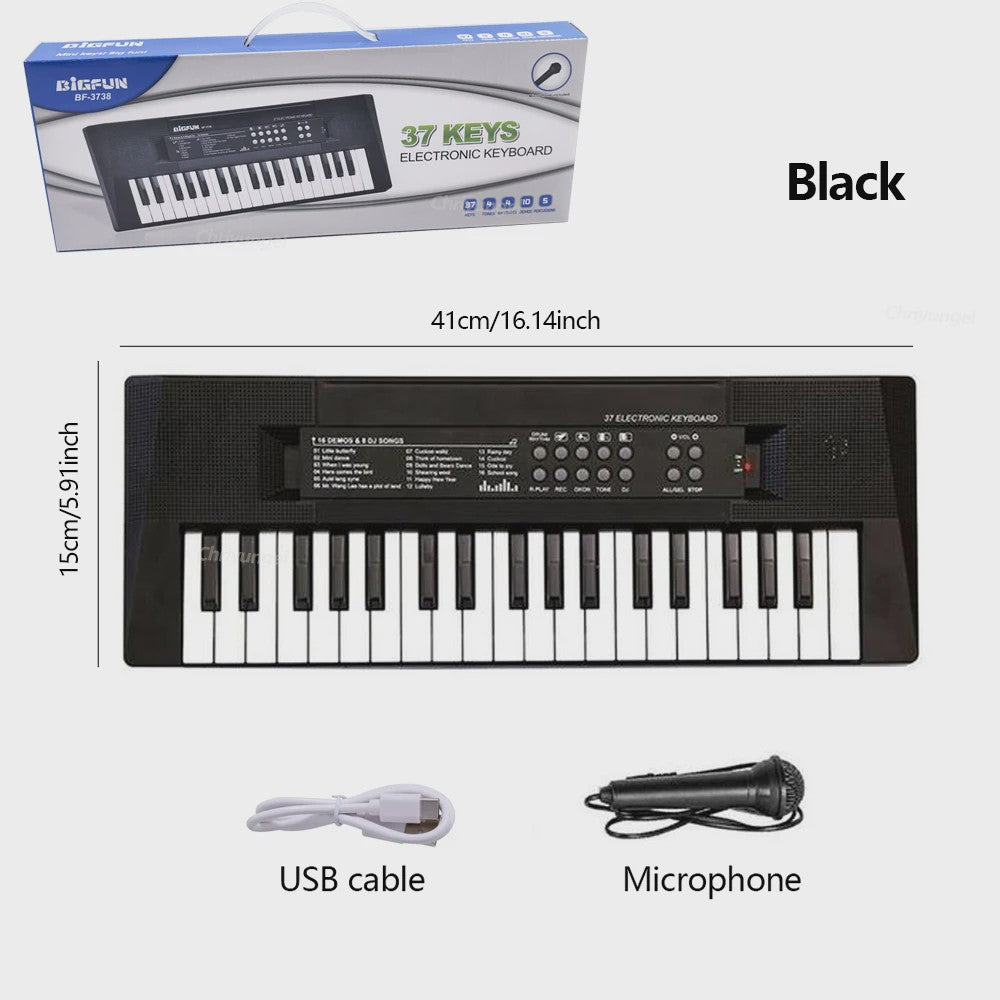 37 Toetsen Kinder Keyboard met Microfoon - Oplaadbaar Muziek Speelgoed