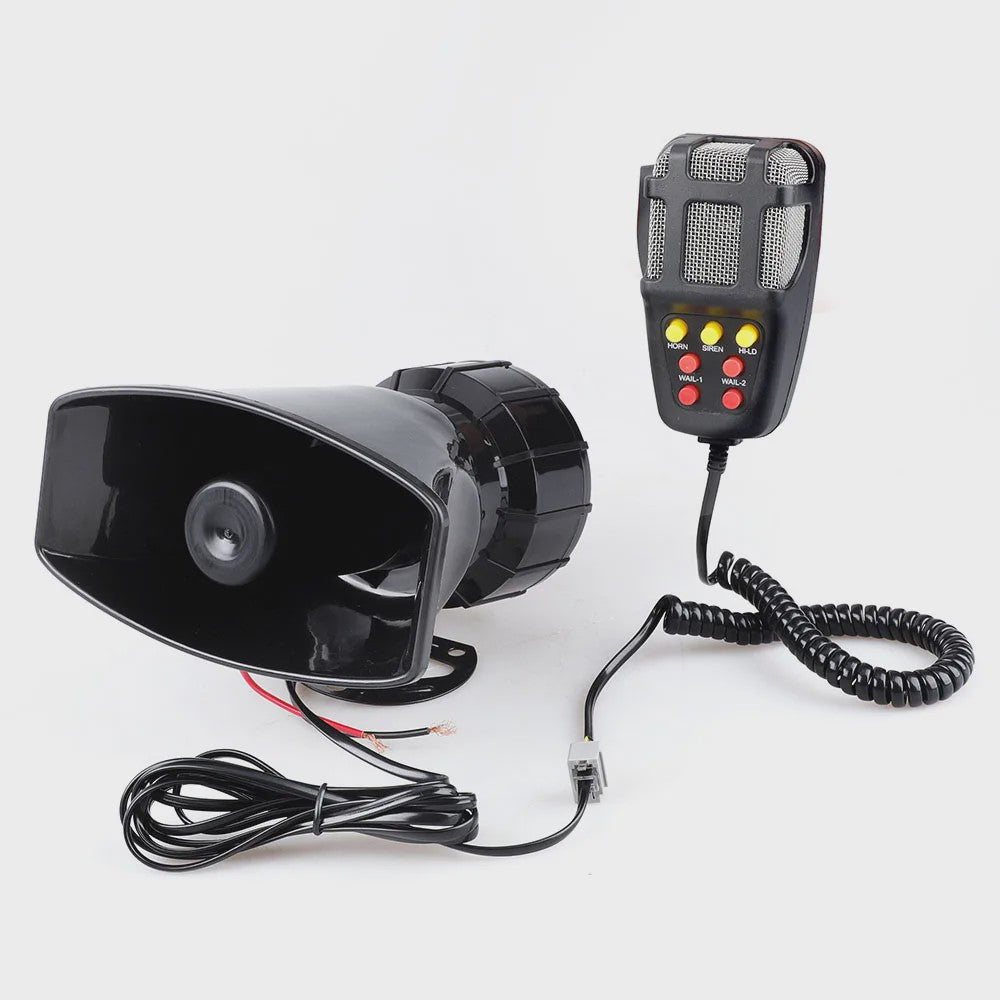 Krachtige 120DB Auto Sirene Luidspreker met Microfoon - 100W 12V Alarm Claxon Hoorn
