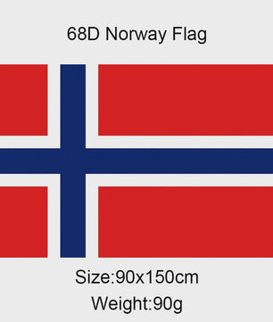 Noorse Vlag 90x150 cm Polyester - Nationaal Symbool voor Patriottische Trots