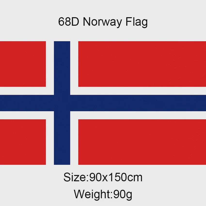 Noorse Vlag 90x150 cm Polyester - Nationaal Symbool voor Patriottische Trots