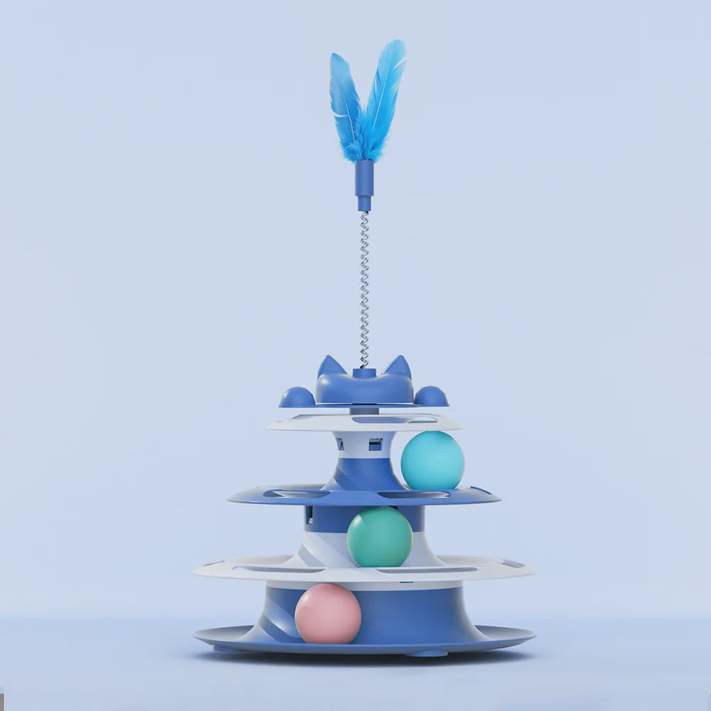 Interactieve Katten Toren Speelgoed met Balletjes en Veer - Zelfentertainment & Anti-verveling