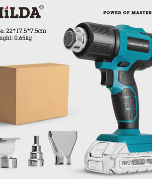 HILDA Accu Hittepistool - Draadloos, Krachtig & Veelzijdig voor Verf Verwijderen, PVC Lassen & DIY Klussen (Makita Accu Compatibel)